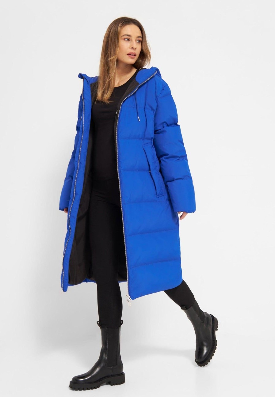 Textiles LÄST  | Long Hooded Puffer Jacket Brilliant Blue/Black